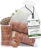 Natürlicher Mottenschutz aus Zedernholz| 30 Mottenringe |Premium Bio Zedernholzringe für Kleiderbügel ideal als Mottenfalle Mottenschutz Mottenabwehr gegen Kleider-Motten f. Kleider Kleiderschrank