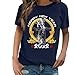 da Donna 2022 Stampa Fashion Tops Manica Corta O - Stampa Lettera Collo Casual Top Pullover Bluse Tee Top Tunic Bluse T - Camicia Camicia Allattamento (L,Marina Militare)