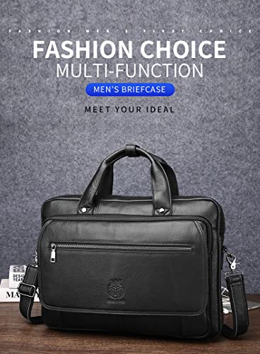 Mens leather briefcase, mens leather business bag, 16-inch laptop bag, business document bag2