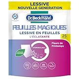 Dr. Beckmann FEUILLES MAGIQUES Lessive en feuilles L'ÉCLATANTE | Format pré-dosé, pratique et léger | 100% hydrosoluble, facile à utiliser et ranger | 25 feuilles