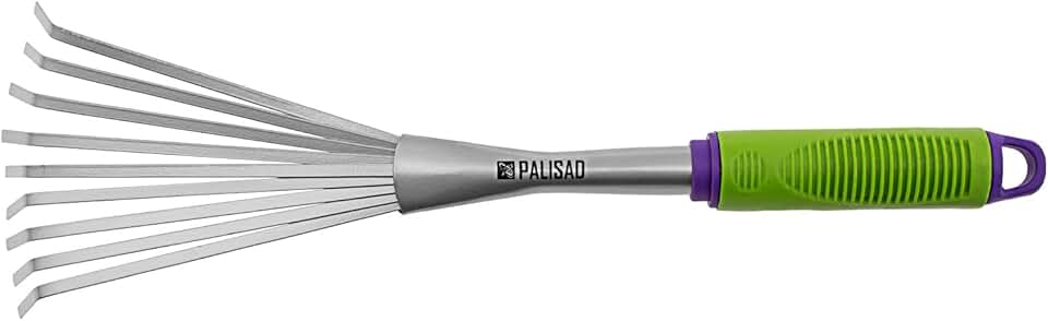 VASSOURA METALICA PARA JARDIM 42CM CABO EMBORRACHADO 630078 PALISAD