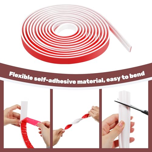 20FT x 1.1 Inch Peel and Stick Chair Rail Moulding for Walls White Self Adhesive Flexible Border Trim Wall Decoration Molding Trim for Mirror, Window Frame and Home Decoration by Xosjska - Image 3