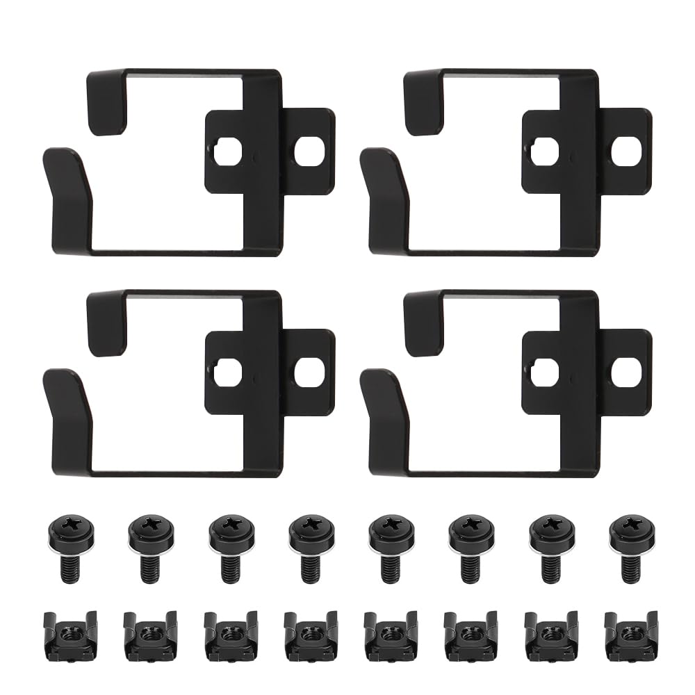 Ieron 4PCS Cable Management Brackets Server Cabinet 4.4 X 6 X 5 Cm Network Cabinet Cable Management Rack Cable Guide Set