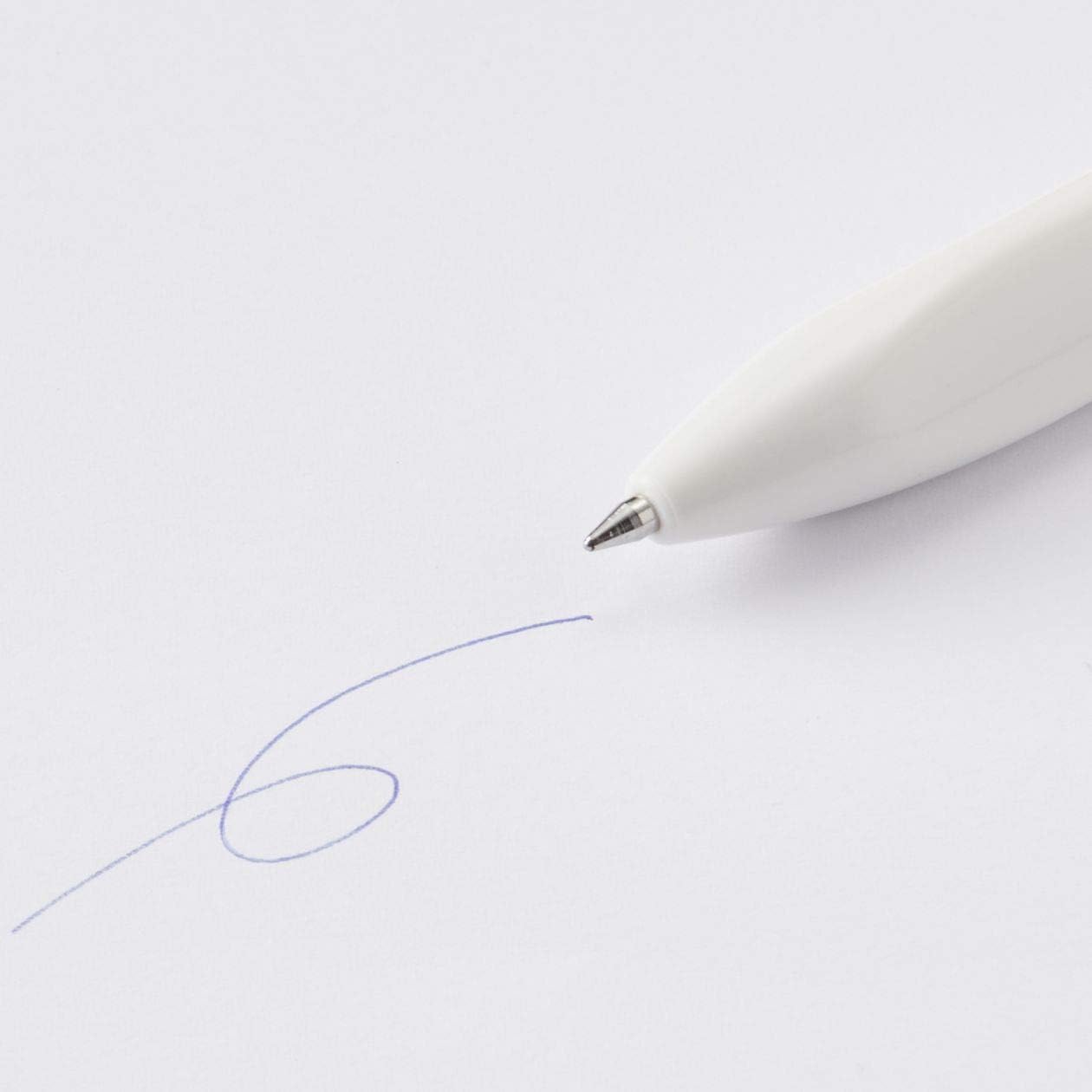 MUJI 02553029 Triangular Ballpoint Pen, White, Ink Black/Blue/Red, Lead Diameter 0.03 inches (0.7 mm), Oil-Based