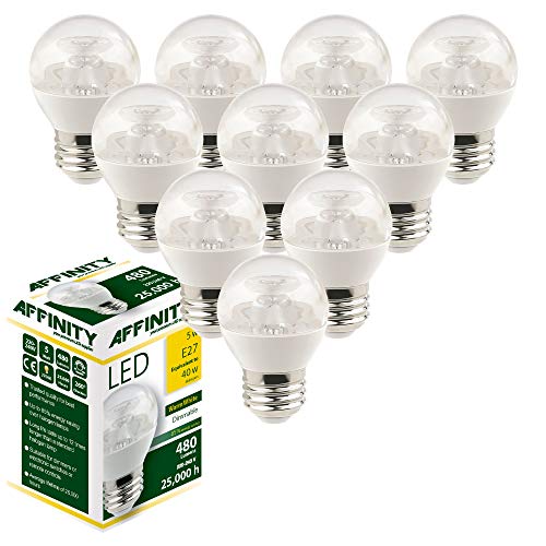Affinity - Lote de 10 bombillas LED (5 W, 2700 K, intensidad regulable), color blanco cálido