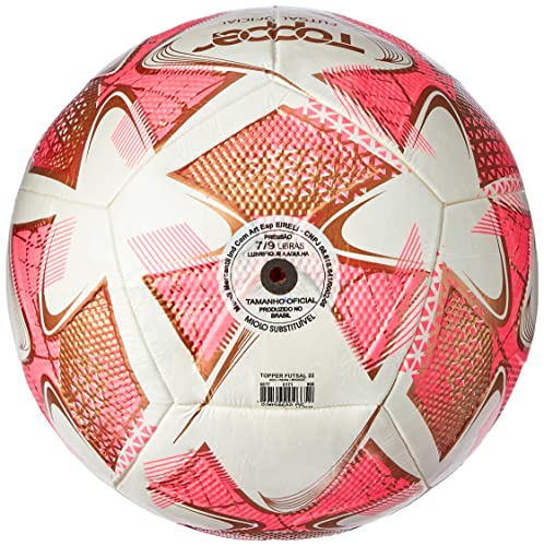 Bola Topper 22 Futsal oficial Branco/ Rosa/ Ouro