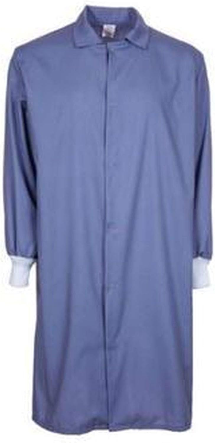 Poly/Cotton Gripper Snap Knit Cuff Pocketless Medical Cover Up Lab Coat