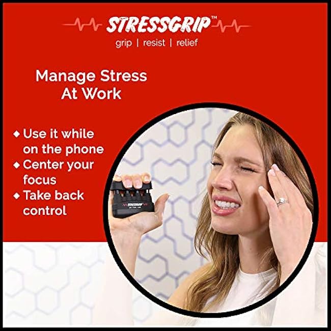 Stress Relief for Adults (Large) - A Stress & Anxiety Relief Device - Comfortable Hand Exerciser - Stress Reliever & Hand Gripper - Black