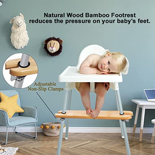 Natural Bamboo High Chair Foot Rest Compatible with IKEA Antilop, Adjustable Height Footrest Non-Slip Baby Highchairs… - Image 5