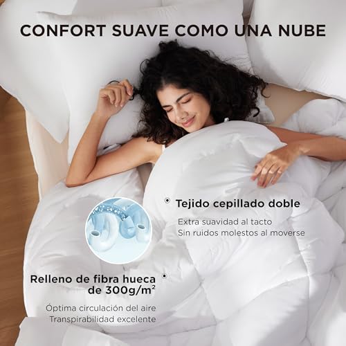 Miniatura 5 de Bedsure Edredón 240x220 Edredón Para Todas Las Estaciones 4 Estaciones, Edredón Para Alérgicos 300gsm Edredón 240x220cm, Manta Súper Suave, Manta Para Dormir Transpirable