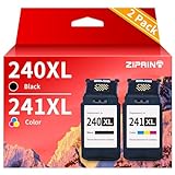 ZIPRINT Remanufactured Ink Cartridge Replacement for Canon PG-240XL CL-241XL 240 241 for Pixma MG3620 MG3220 MG2220 MG2120 MX432 MX472 MX532 MG3520 MX452 MX459 MX512 TS5120 MX392 (Black, Tri-Color)