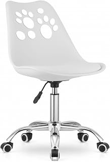 Silla Oficina con Ruedas 360 °- Cadeira Escritorio para Sala de Estudio - Fácil de Montar y Base Cromada