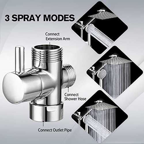 Shower Head,8”Rain Shower Head With Handheld Spray Combo With On/Off Pause Switch And 11'' Angle Adjustable Extension Arm/Flow Regulator，High Pressure Nozzle Easy To Clean Bathtub,Chrome (Silver-4) #TOP3