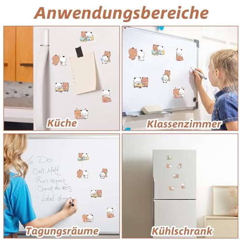 6 Stück Bubu Dudu Kühlschrankmagnete, Magnete Kühlschrank mit Niedlichen Motiven, Dudu Bubu Magneten Kühlschrank Set, Fridge Magnet für Whiteboard, Küche, Büro, Süße Geschenke für Paare