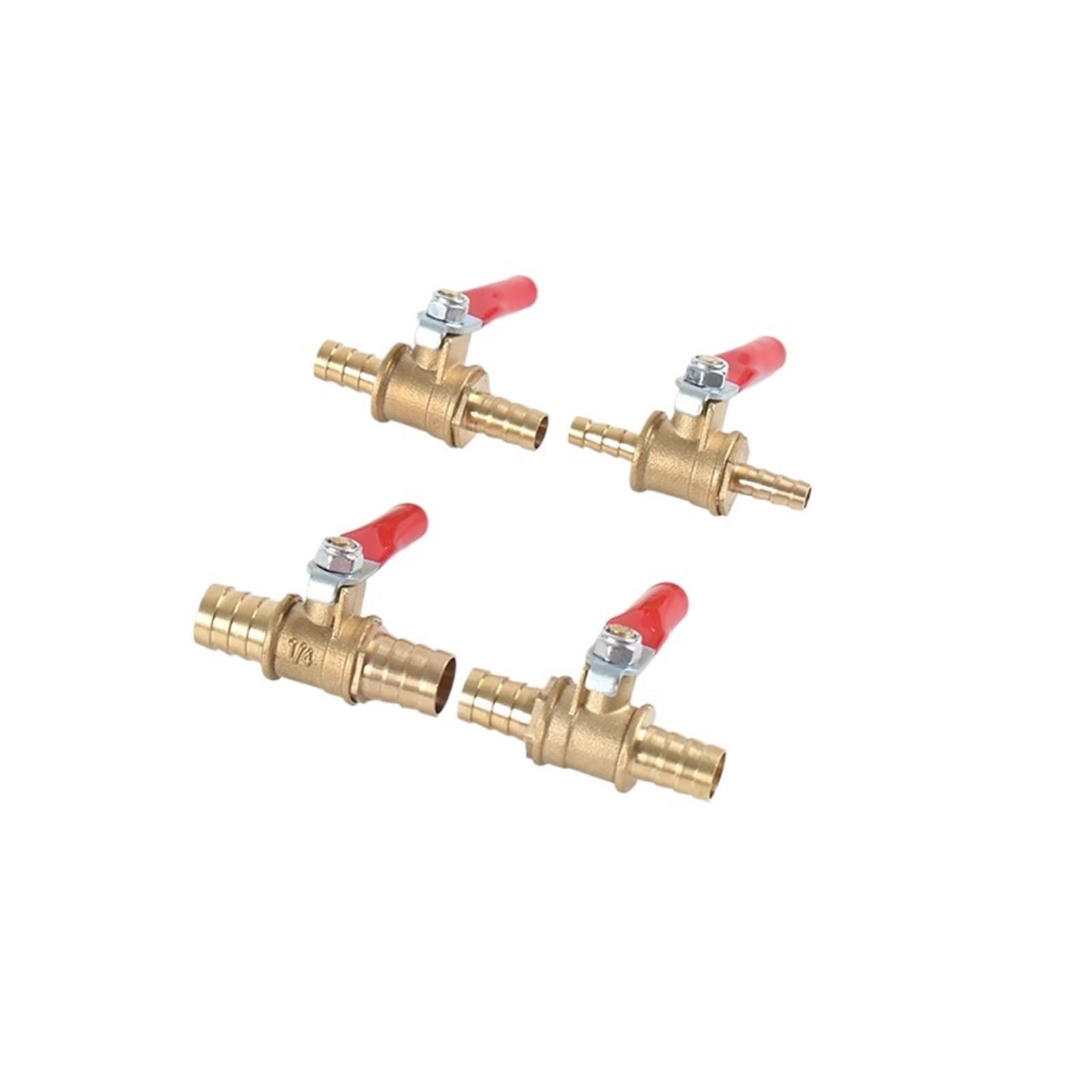 Isolation Valve 6mm 8mm 10mm12mm Ball Faucet Shutoff Ball Valve Hose Barb Inline Water Oil Air Gas Fuel Line Small Brass Ball Valve(12mm Barb)