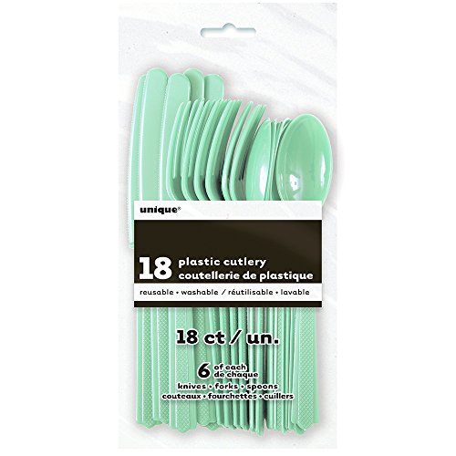 Image of Unique 99220 Mint Assorted Plastic Cutlery, 18ct