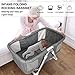 INFANS 2 in 1 Rocking Bassinet for Newborn Baby, One-Second Fold Travel Crib with Detachable & Thicken Mattress, Height Adjustable Legs, Mosquito Net, Cradle with Rock Mode & Stationary (Dark Gray)