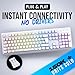 KLIM Chroma Wireless Keyboard UK Layout - Slim, Durable, Ergonomic, Quiet, Waterproof, Silent Keys - Backlit Wireless Gaming Keyboard For Laptop PC Gamer PS4 Mac - NEW VERSION - White