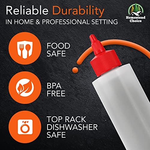 6-Pack Plastic Squeeze Bottles Condiment 8-Ounce With Red Twist-Cap Set Of 6 8-Oz (Perfect For Syrup, Sauce, Ketchup, Bbq, Condiments, Dressing, Arts And Craft, Workshop, Storage, And More) #TOP2