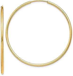 Conjunto de brincos de argola de ouro amarelo 14 k 1,5 mm redondos e infinitos brincos de argola de orelha joias finas para mulheres presentes para ela, Cristal Ouro amarelo