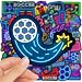50pcs Neon Sports Theme Sticker,Waterproof Vinyl Stickers - Football SoccerDecor & Party Favors Gifts for Laptop, Water Bottle, Skateboard Guitar (Neon Sticker-2)
