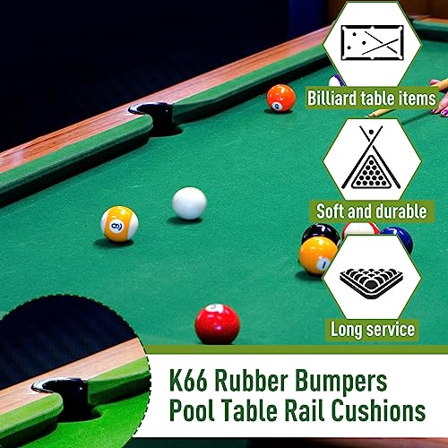 Amylove 6 Pack K66 Rubber Bumpers Pool Table Bumpers Replacement Pool Table Rail Cushions Billiard Rail Rubber Cushions 8 Foot For Billiard Pool Table Bumpers Pool Table Accessories #TOP5