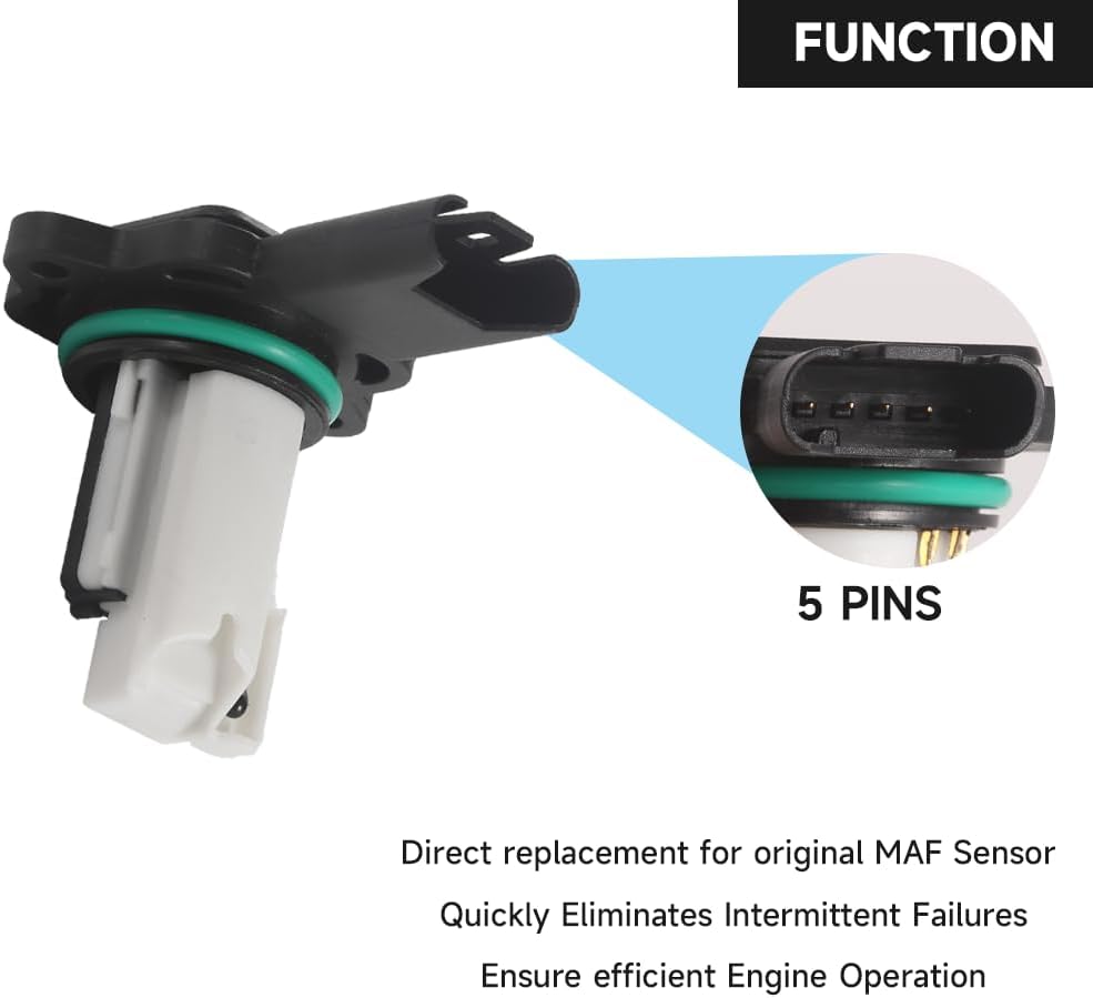 Mass Air Flow Sensor MAF Sensor - Compatible for BMW 325i/330i/330xi (3.0L L6 2006), 525i/525xi/530xi (2.5L/3.0L 2006-2007), Z4 Coupe/Roadster (2.5L/3.0L 2006-2008) - Replaces 5WK97502