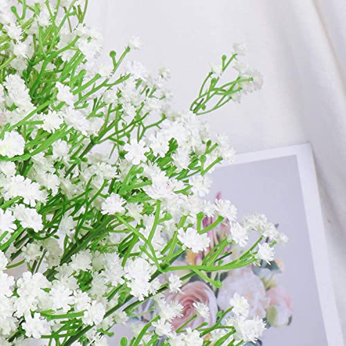 Uhky 6 Pcs Artificial Baby Breath Gypsophila Flowers Bouquets Real Touch Flowers for Wedding Party DIY Wreath Floral Arrangement Home Decoration (White) - Image 3
