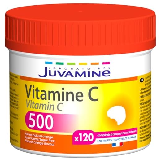JUVAMINE - Vitamine C500 - Maxi Format - 120 Comprimés à croquer (Lot de 1)