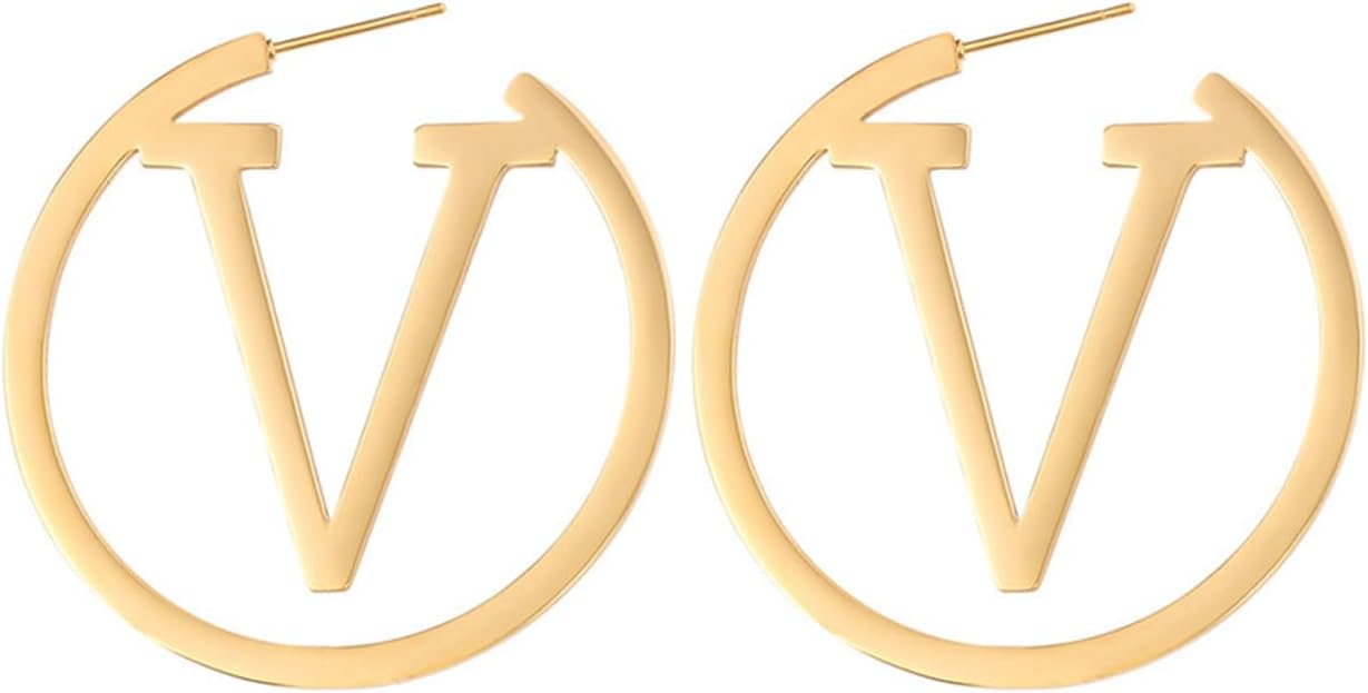 18K Gold Luxury Letter Earrings for Women and Sisters | Valentines Day, Birthday Gifts, Elegant Accessories for Any Occasion