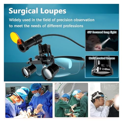 Loupes de dentiste contre le mal de dos avec lumière LED ajustable - 6
