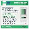 5 Pack - DrugExam Multi Drug Screen Test. Testing for THC/Marijuana in Urine. Detailed Instrustions Included. (5)