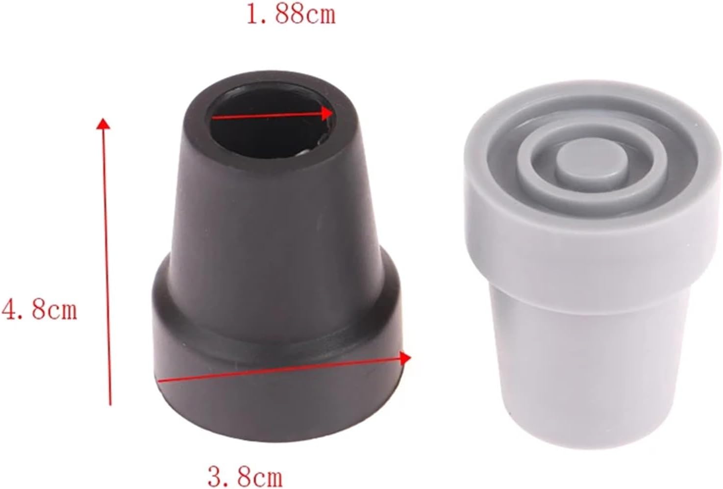 Replacement Cane Tips 6pcs 19mm Rubber Crutch Tip Pad Anti-Slid Heavy Duty Replacement(Black)