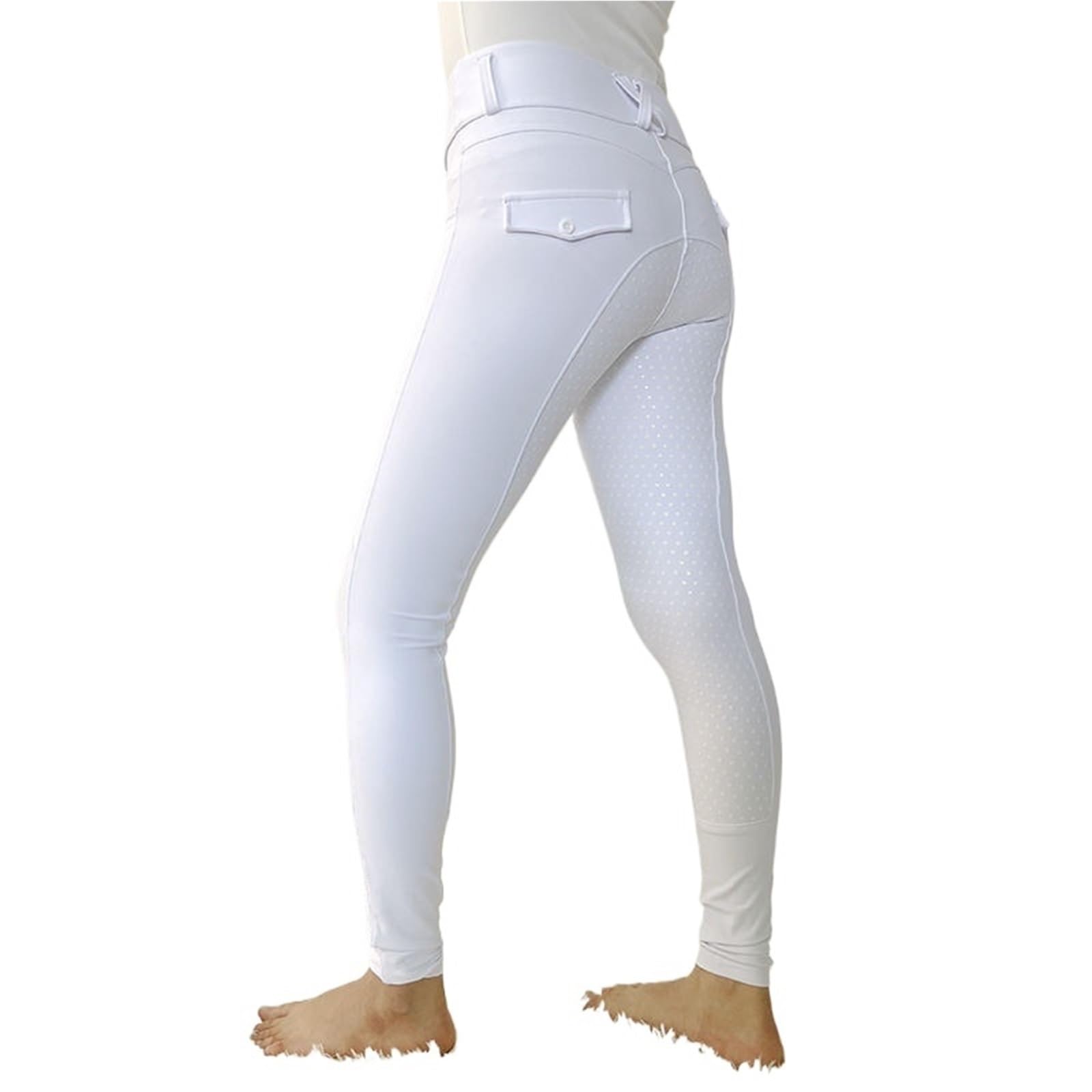 Mallas de equitación silicona for competición, con bolsillo, for mujer, for entrenamiento y Para Montar(Black riding pants,XL)