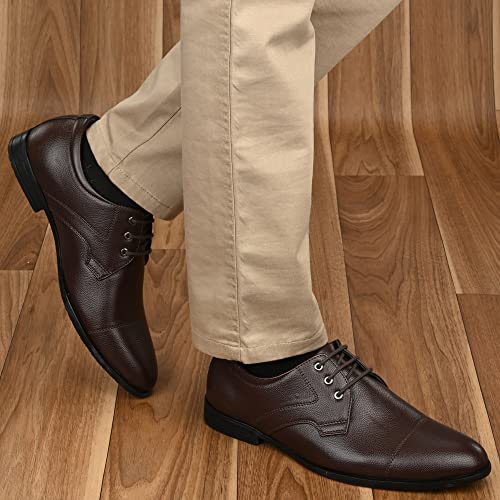 Image of Centrino Mens Formal Shoe |Elegant Lace Up Derby for Business & Casual Wear | Premium Craftsmanship for a Stylish & Sophisticated Look | Cushioned Insole for All-Day Comfort & Support (8685)
