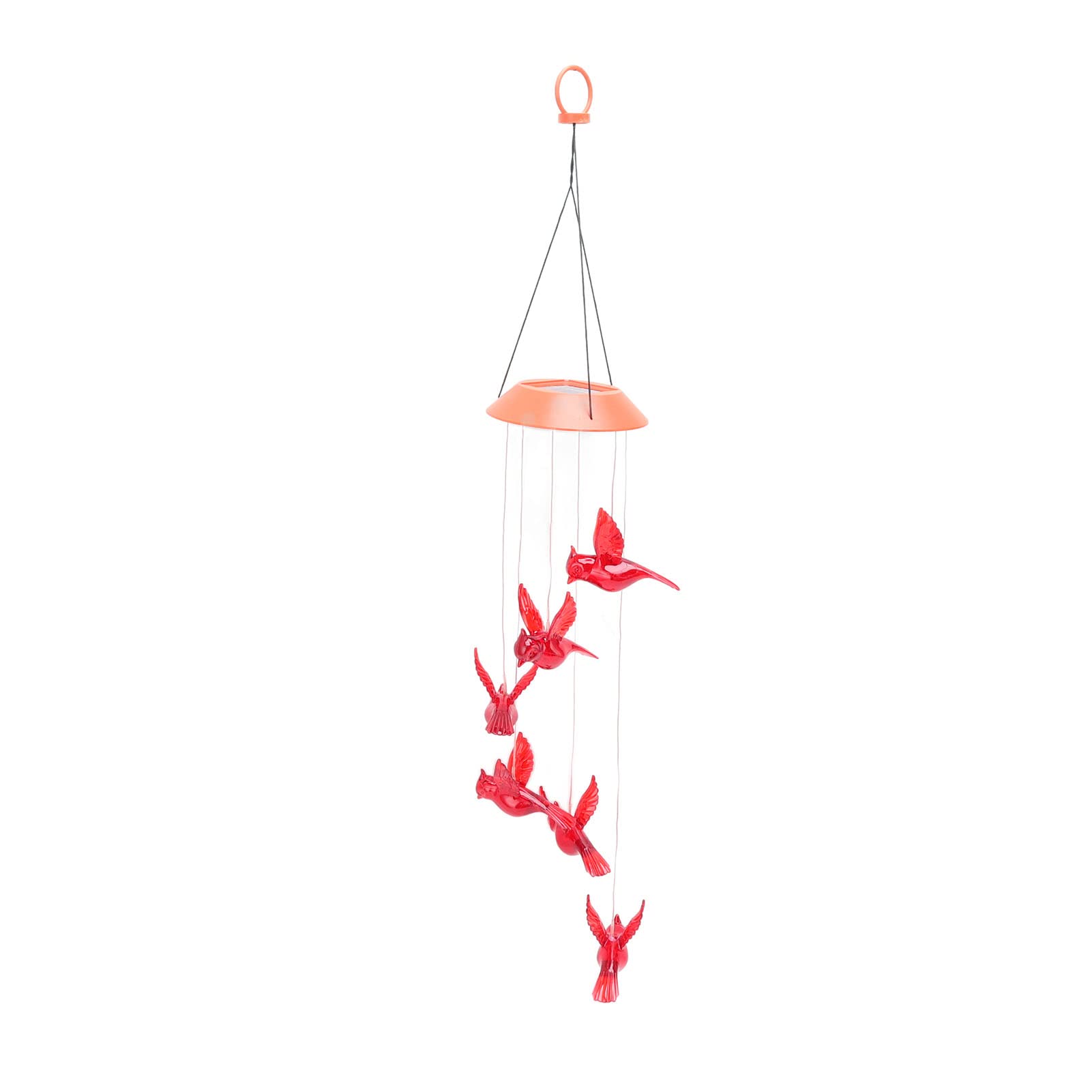 Solar Bird Wind Lights, ABS Plastic Long Endurance Wind Light Colorful gradient for courtyard Red Shell