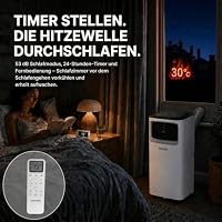 Olsen & Smith 9000 BTU Mobile Klimaanlage & Luftentfeuchter - 3-in-1 Klimagerät mit Abluftschlauch, Schiebefenster-Adapter, 24h-Timer & Fernbedienung - Leise Klimaanlage für Schlafzimmer & Büro, Weiß – Ansicht 7