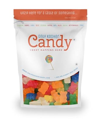 Only Kosher Candy Assorted Gummy Bears, Kosher Certified 2 Pounds
