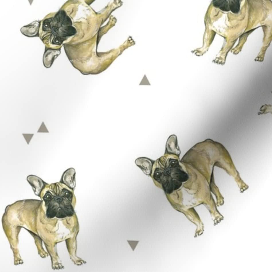 Miniatura 6 de Spoonflower Tela  Bulldogs franceses Bulldog francés perro cachorro impreso en pétalo, tela de algodón de la firma Fat Quarter  costura acolchado