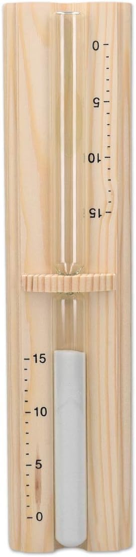 Navaris Sauna Hourglass Sand Timer - Classic Wall-Mounted Sand Hour Glass for Saunas - Pine Wood, Sand and Heat-Resistant Glass - 29.5 x 7.5 x 4 cm