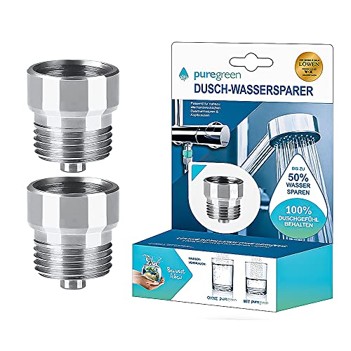 Jooheli Dusch-Wassersparer, 2 Stück Duschwassersparer, Wassersparer für die Dusche Bis zu 50% Wasser sparen, Druck Wassersparventil passend für fast alle Duscharmaturen und Duschköpfe Cover