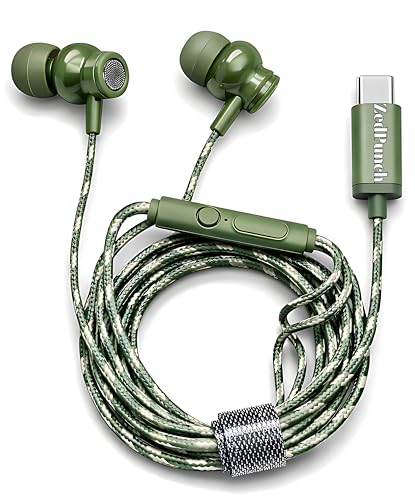 Image of Type-C Wired Earphone with Mic, 10mm Dynamic Bass Driver, Magnetic in-Ear Headphones, Metal Build, Low Latency Sound for Gaming, 3 Button Control, HD Calling, Voice Assistant (Raddish Brown)