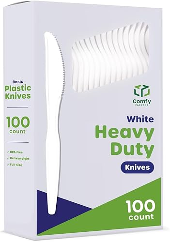 Vista 11 de Comfy Package Paquete de 100 cucharas básicas de plástico desechables, cucharas de té de plástico blanco resistentes, perfectas para fiestas