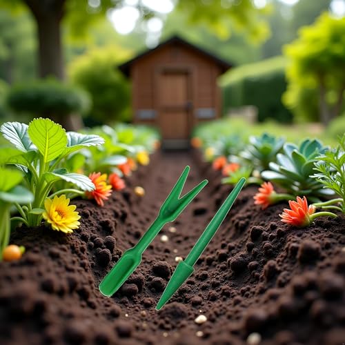 Juego de 2 Mini Herramientas de Jardín Verdes para Trasplante miniatura 5