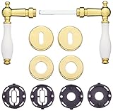 Alpertec 32218463 Nany-R Porzellan Weiss Messing poliert für Zimmertüren Drückergarnitur Türdrücker Türbeschläge Neu