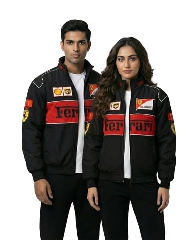 Racing Icon Black F1 Vintage Printed Jacket – Premium Streetwear & Motorsport Fashion man & women