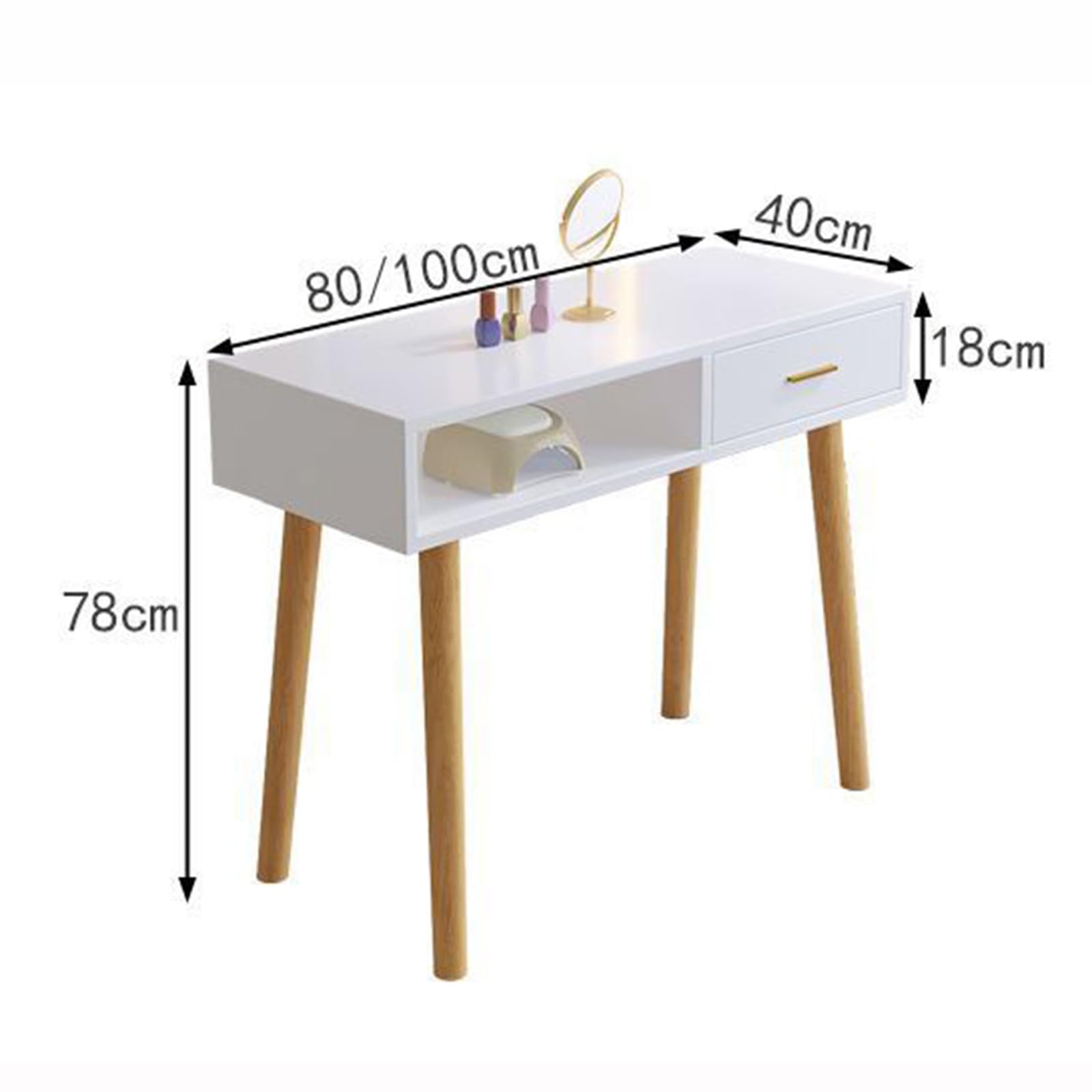 Tavolo per manicure con contenitore e cassetti, postazione di lavoro per tecnici delle unghie in legno, mobili professionali per saloni