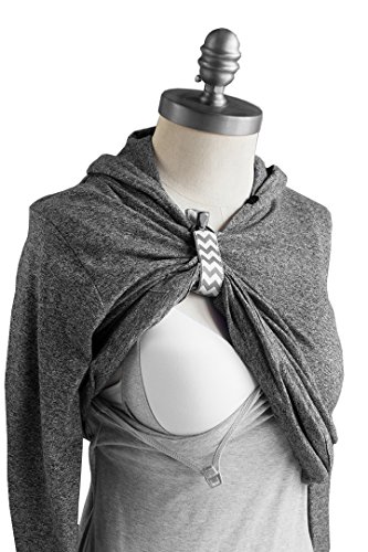 Image of LatchPal Hands-Free Nursing Clip - Holds up Clothing to Make Breastfeeding and Pumping Easier, an Ideal Nursing Cover Accessory, Gray Chevron Pattern