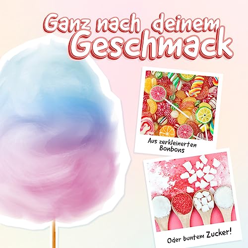 GOURMETmaxx Zuckerwattemaschine für Zuhause | Das Original mit 10 Stäbchen & Messlöffel in nostalgischem Retro-Design in mint | Cotton Candy in höchster Qualität für jeden Anlass [Mint]