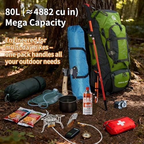 Mochila de senderismo 80L impermeable y liviana miniatura 3